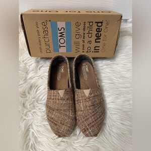 Toms Brown Tweed Flats